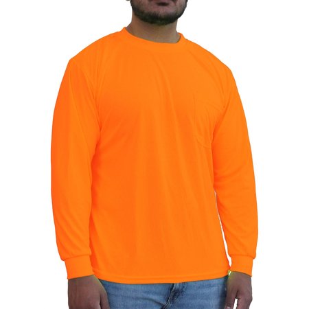 GLOWSHIELD Hi-Viz Orange, Long Sleeve T-shirt, Size: XL HW200FO (XL)